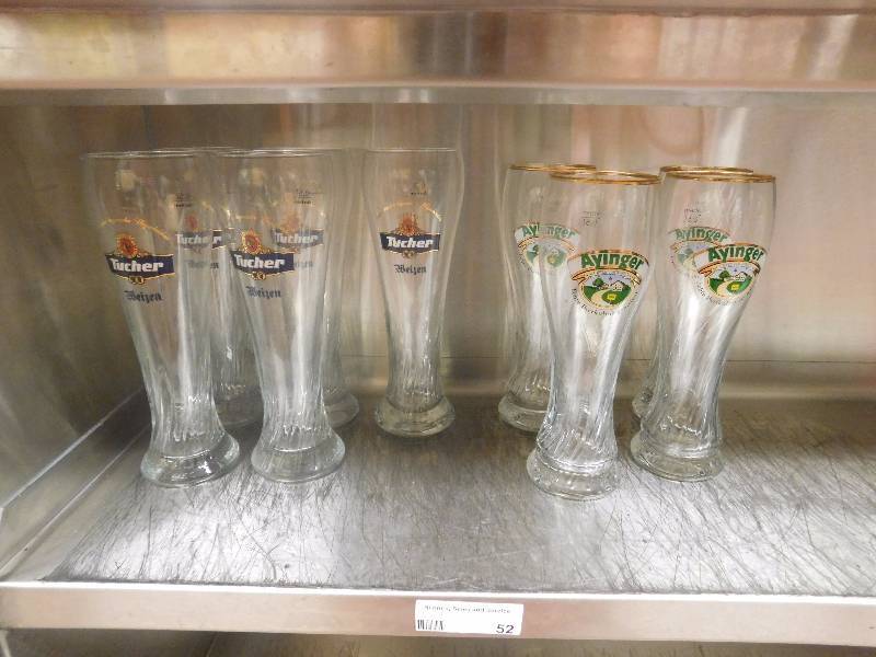 lot 52 image: Lot of Tall Drinking Glasses