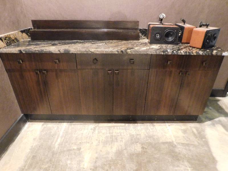 lot 87 image: Wood Cabinet With Granite Top