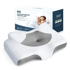 lot 1951 image: Osteo Cervical Pillow for Neck Pain Relief, Hollow Design Odorless Memory Foam Pillows with Cooling Case, Adjustable Orthopedic Bed Pillow for Sleeping, Contour Support for Side Back Stomach Sleepers
