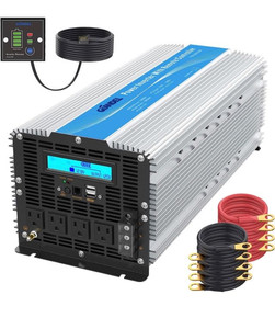 lot 1957 image: 5000Watt Heavy Duty Modified Sine Wave Power Inverter DC 12volt to AC 120volt with LCD Display 4 AC Sockets Dual USB Ports & Remote Control for Truck RV and Emergency