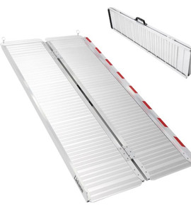 lot 1961 image: LIEKUMM 5ft Threshold Ramp, Portable Aluminum Wheelchair Ramps, 600LBS Capacity, Aluminum Folding Ramps for Wheelchairs, Threshold Ramp for Home, Stairs, Steps, Doorways, Curbs, Scooter, Handicaps
