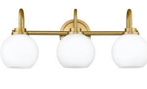 lot 1963 image: Hanass Gold Bathroom Light Fixtures