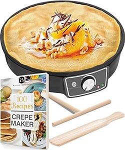 lot 1996 image: Crepe Maker Machine, Pancake Griddle �� Nonstick 12�� Electric Griddle �� Pancake Maker, Batter Spreader, Wooden Spatula �� Crepe Pan for Roti, Tortilla, Blintzes �� Portable, Compact, Easy Clean (B07GSFVVDB)