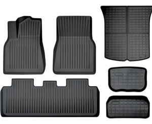 lot 2004 image: SUPER LINER Floor Mats for Tesla Model Y 5-Seat 2021-2023 Custom Fit All Weather TPE Cargo Liner Cargo Trunk Accessories (Does NOT fit 7-Seat) (Floor Mats Full Set)