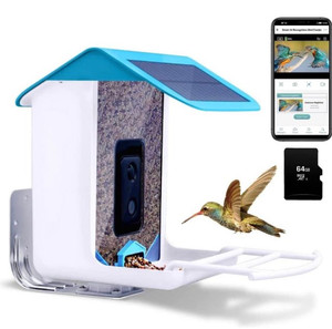 lot 2009 image: frides Smart Bird Feeder Camera with Solar Powered, Bird Feeder with Camera Wireless Outdoor, AI Identify Bird Species, 1080P HD, APP Connection, IP65 Waterproof
