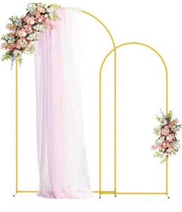 lot 2013 image: Fomcet Metal Arch Backdrop Stand Set of 2 Gold Wedding Arch Stand 7.2FT & 6FT Arched Backdrop Frame for Birthday Party Baby Shower Graduation Ceremony Decoration