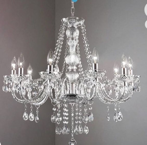 lot 2025 image: PAPAYA Crystal Chandeliers Clear Chandelier 25  27.5in 10-Light Modern Pendant Ceiling Lighting Fixture with Acrylic Crystals & Beads for Girls Room,Living Room,Kitchen Island,Entryway