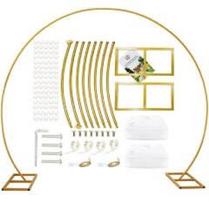 lot 2027 image: LANGXUN 9.5ft Large Size Metal Circle Balloon Arch Decoration, for Birthday Decoration, Wedding Decoration, Graduation Decorations and Event Party Supplies, Baby Shower Photo Background Decoration