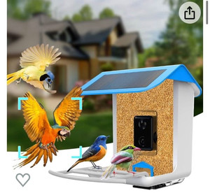 lot 2034 image: Bird Feeder with Camera-Smart Bird Watcher Camera with Solar Pannel, Auto Capture Bird Videos-AI Intelligent Recognition Birds Spieces-Wireless Camera Bird Watching Gifts for Family