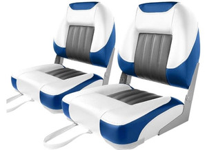 lot 2049 image: XGEAR Deluxe LowHigh Back Boat Seat, Fold-Down Fishing Boat Seat (1ct)