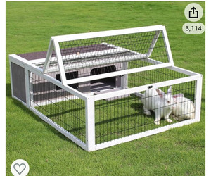 lot 2059 image: Tortoise House Habitat Wooden Small Animal Hutch Enclosure IndoorOutdoor (49  36  14(LWH),