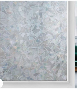 lot 2063 image: rabbitgoo Window Privacy Film, Static Cling Rainbow Film Decorative Stained Glass