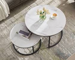 lot 2068 image: white nesting coffee tables