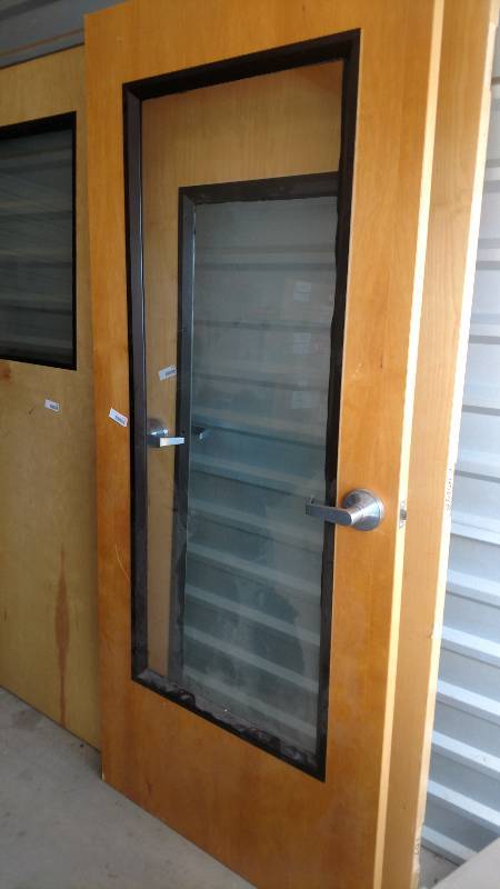 lot 2703 image: Nice Wood Office Door with Large Window