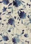 Bazaar Water Color Floral Are Rug (12) 5' x 7', Blue Ivory
