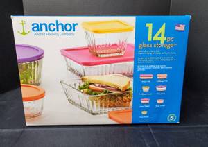 lot 120 image: Anchor 14pc. Glass Storage Containers
