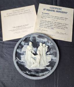lot 138 image: Incolay Plate Judgement of Paris Certified #0924A