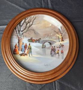 lot 144 image: Holiday Skaters by Lloyd Garrison in Frame