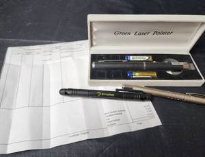 lot 170 image: Green Laser Pointer, Refillable Pen, and Pen Pocket Tool