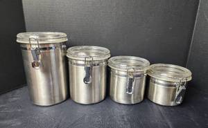 lot 224 image: Stainless Steel Canister Set