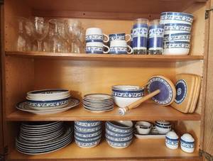 lot 243 image: 79pc. Pfaltzgraff Dishes and Glassware