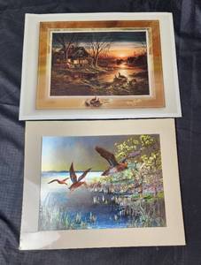 lot 298 image: Vintage Foil Art Ducks Picture 8x10 and Print by Terry Redlin 8x10