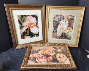 lot 304 image: (3) Framed Pictures (2) are 13x16.5 and (1) is 15x11