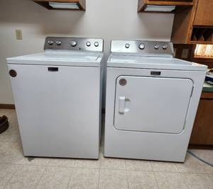 lot 51 image: Maytag Commercial Technology Washer and Matching Dryer with User Manuals - Very Clean (See Pics for Model Numbers)