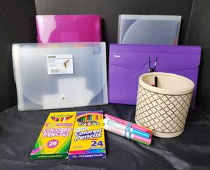 lot 308 image: 4-File Folder Pockets, Colored Pencils, and Markers