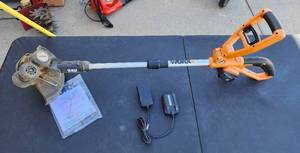 lot 341 image: Works 24v Lithium Power 2 in 1 TrimmerEdger with Battery and Charger