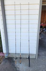lot 347 image: (3) Vintage Fishing Poles