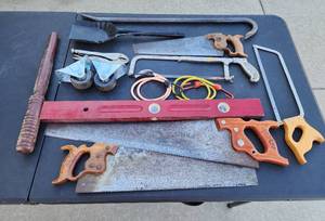 lot 349 image: Hand Saws, Crowbar, and More