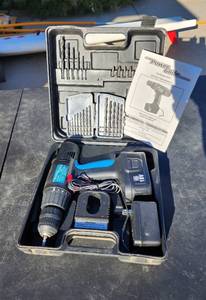 lot 362 image: Power Glide Cordless Drill (like new), with Battery, Charger, and Case