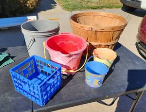 lot 390 image: Apple Basket and Buckets