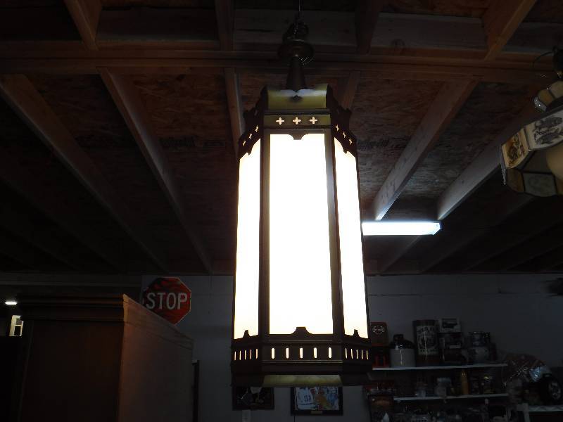 lot 1010 image: Gothic Style Pendant Light-Vintage Church
