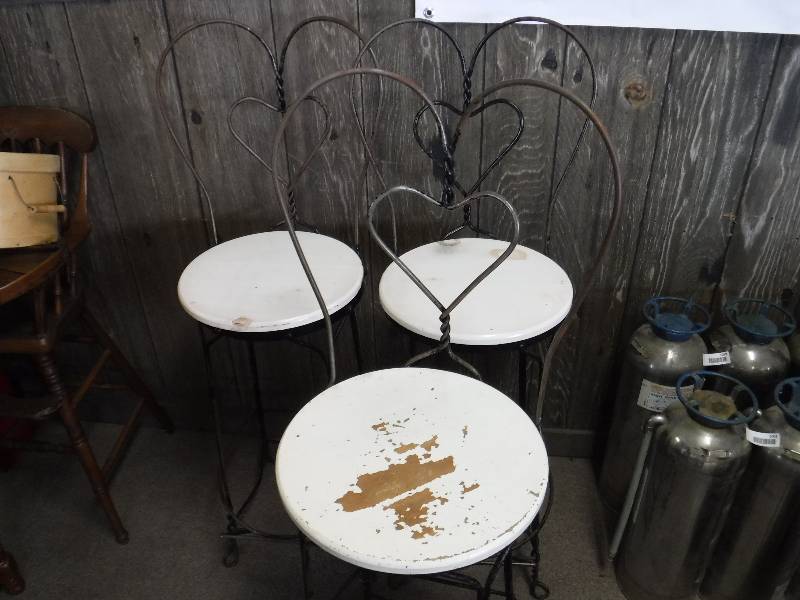 lot 1064 image: Ice Cream Parlor Chairs Bar Height