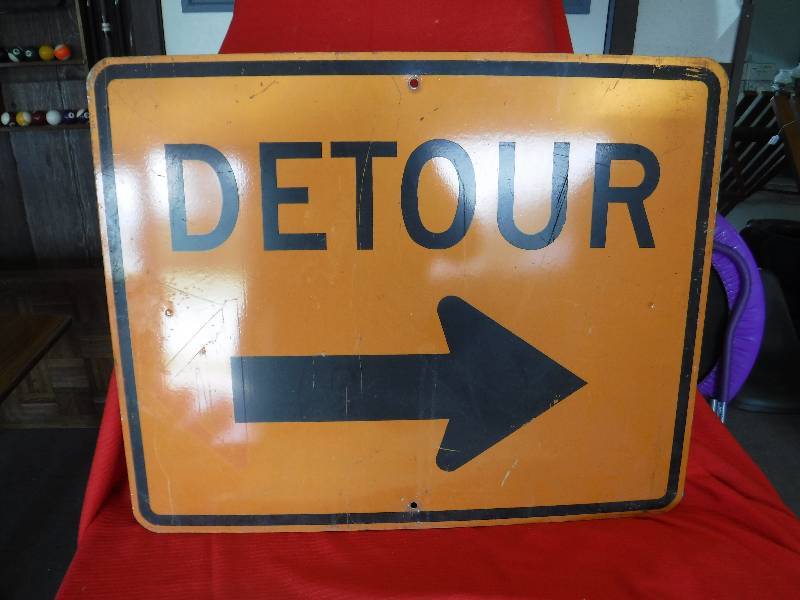 lot 1082 image: Detour Road  Sign