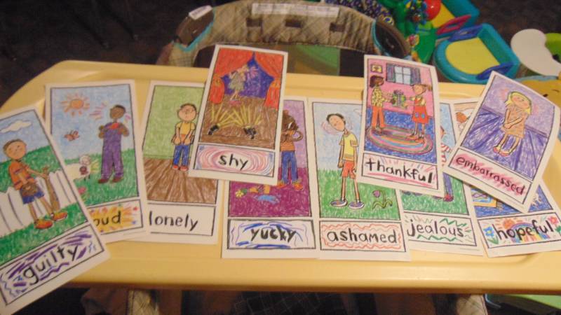 lot 514 image: Feelings flash cards and other teaching items