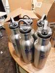 5 spun aluminium wide mouth water bottles