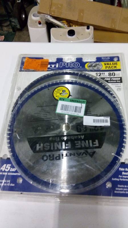 lot 1588 image: Avanti Pro 12 in. 80 Tooth Fine Finish Saw Blades (2-Pack)
