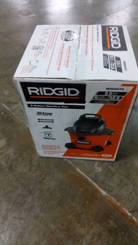 lot 1593 image: WD0670 6GAL RGD WETDRY VAC SEE P