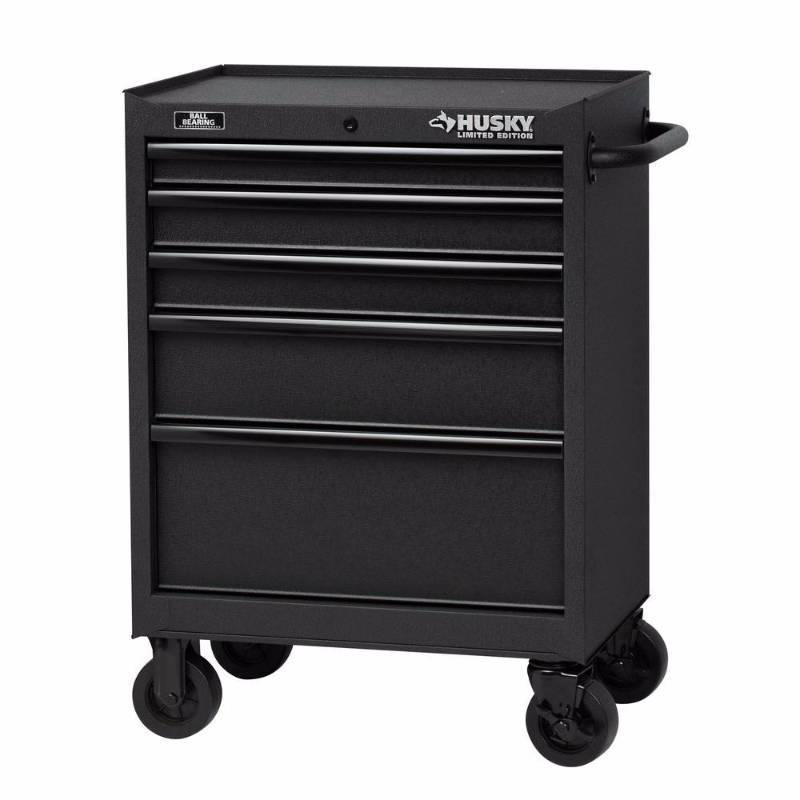 lot 1594 image: 27 in. 5-Drawer Tool Cabinet, Textured Black