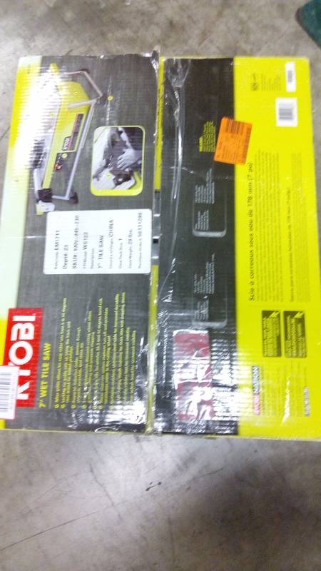lot 1604 image: Ryobi ZRWS722 7 in. Portable Wet Tile Saw