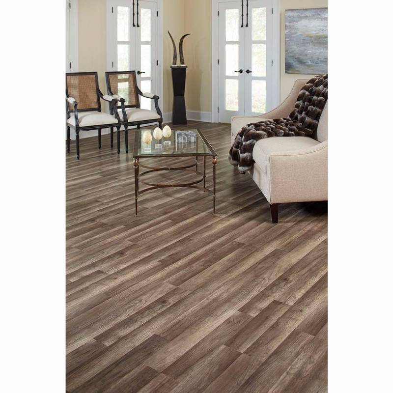 lot 1685 image: TrafficMASTER Grey Oak 7 mm Thick x 8.03 in. Wide x 47.64 in. Length Laminate Flooring (23.91 sq. ft.  case), Medium