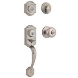 lot 1457 image: Kwikset Montara Single Cylinder Handleset wJuno Knob  featuring SmartKey in Satin Nickel