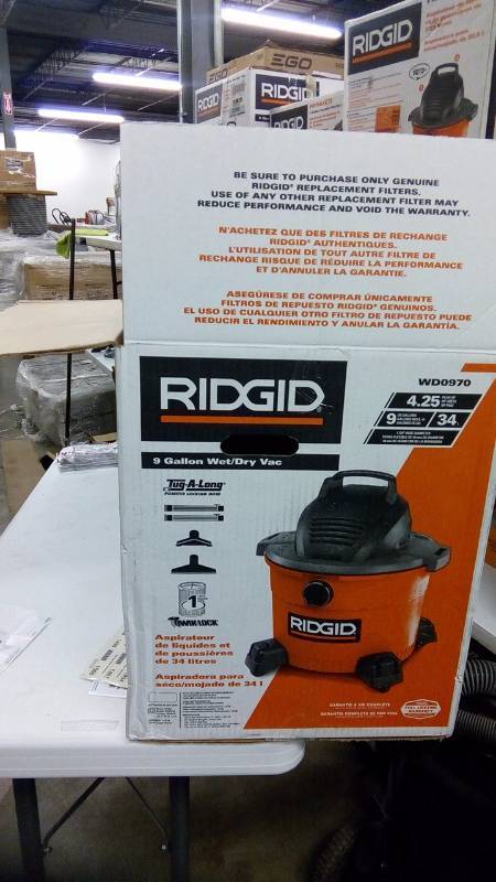 lot 1669 image: WD0970 9GAL RIDGID WD VAC SEE P