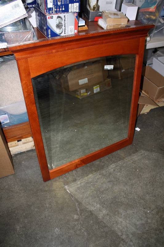 lot 1506 image: Wood Mirror 36 x 40