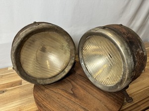 lot 19941 image: Two 1910-1935 Antique Headlights - Spreadlight Lenses