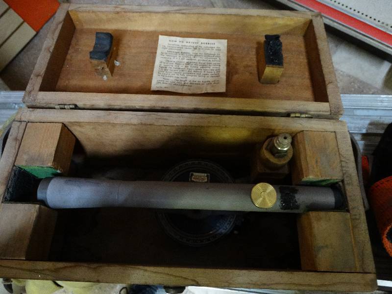 lot 1084 image: Vintage transit with wood stand & case