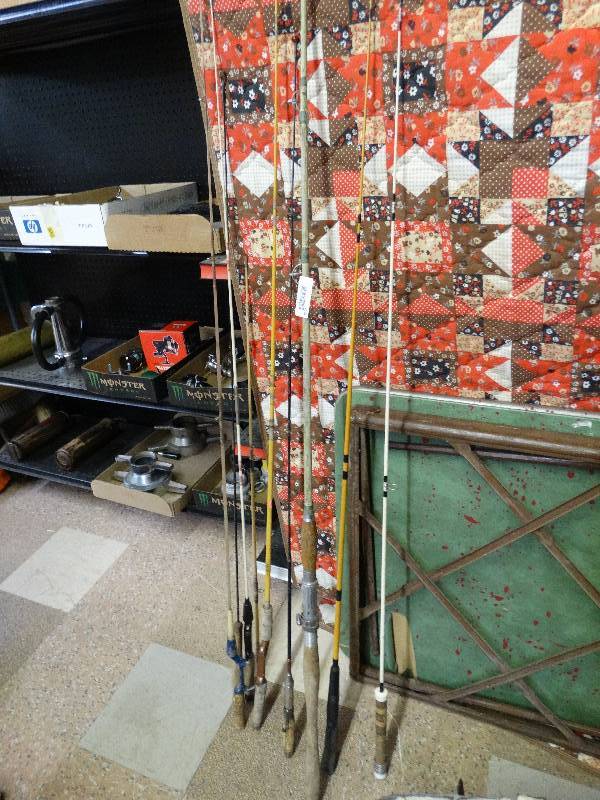 lot 1106 image: Lot of 9 vintage fishing poles.